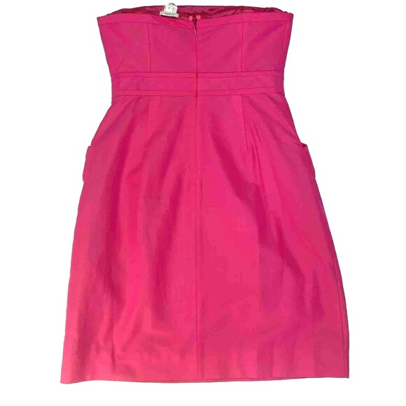 J Crew Mini Dress Size 2 Hot Pink Flamenco Pockets Lined Barbiecore Silk Cotton - Picture 2 of 15